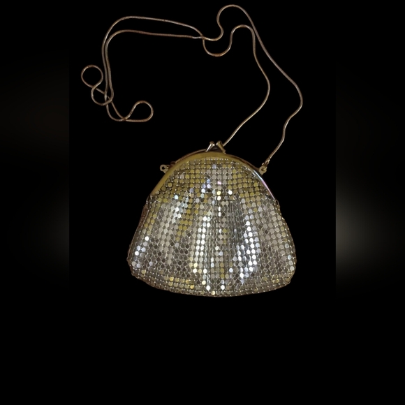 Avon Mark Handbags - Avon Mark Evening  Sliver Shiny Mesh Purse With Kiss Lock, NWOT, 5"x 6"